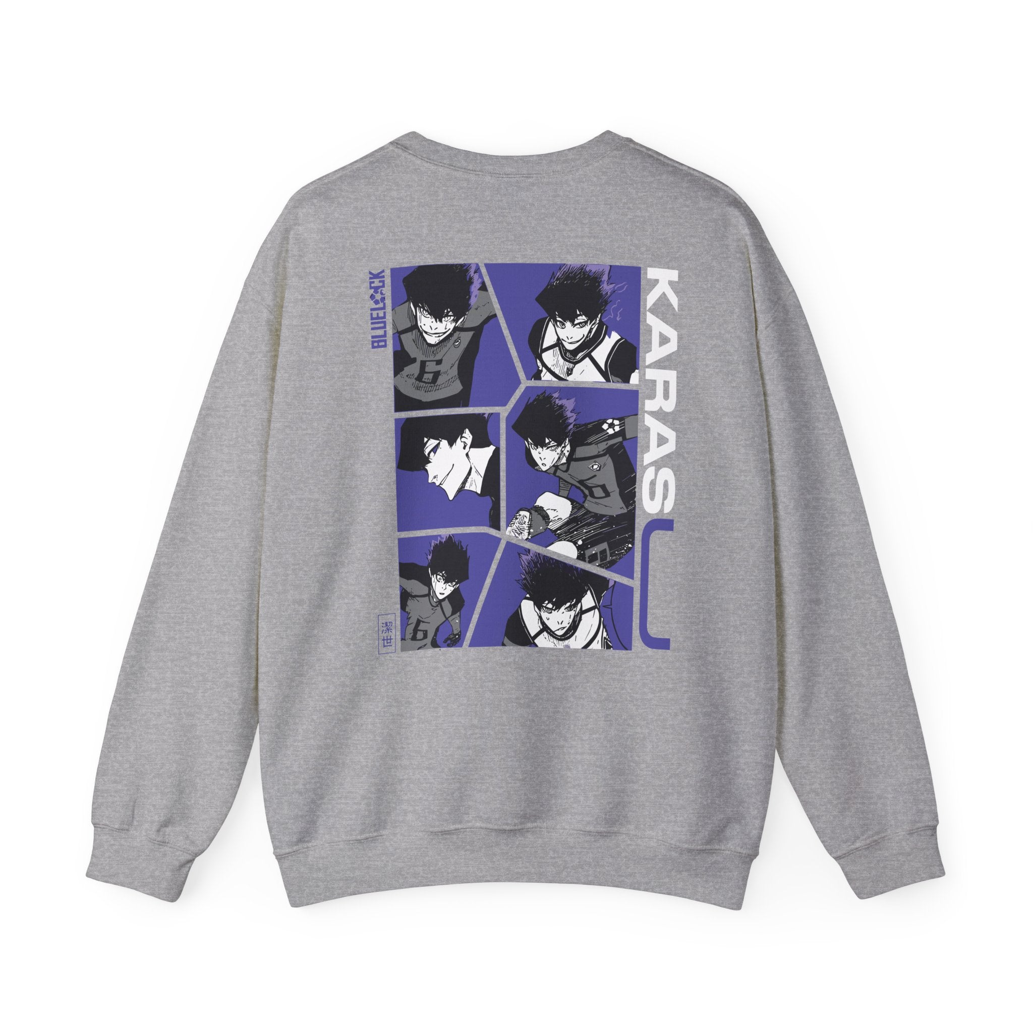 Karasu Blue Lock Heavyweight Tee "Shadow" | Blue Lock Anime Gr... - Front View